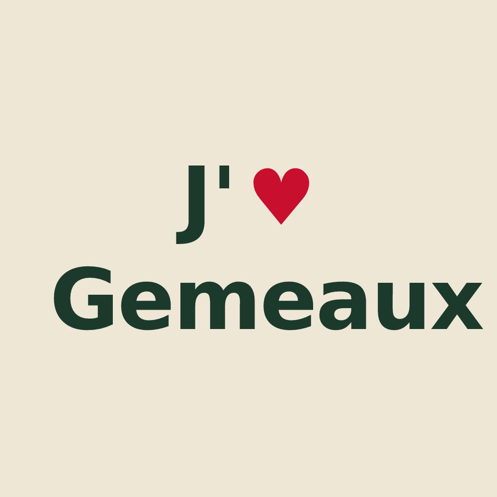 Tote bag personnalisé Gemeaux — design J'aime Gemeaux
