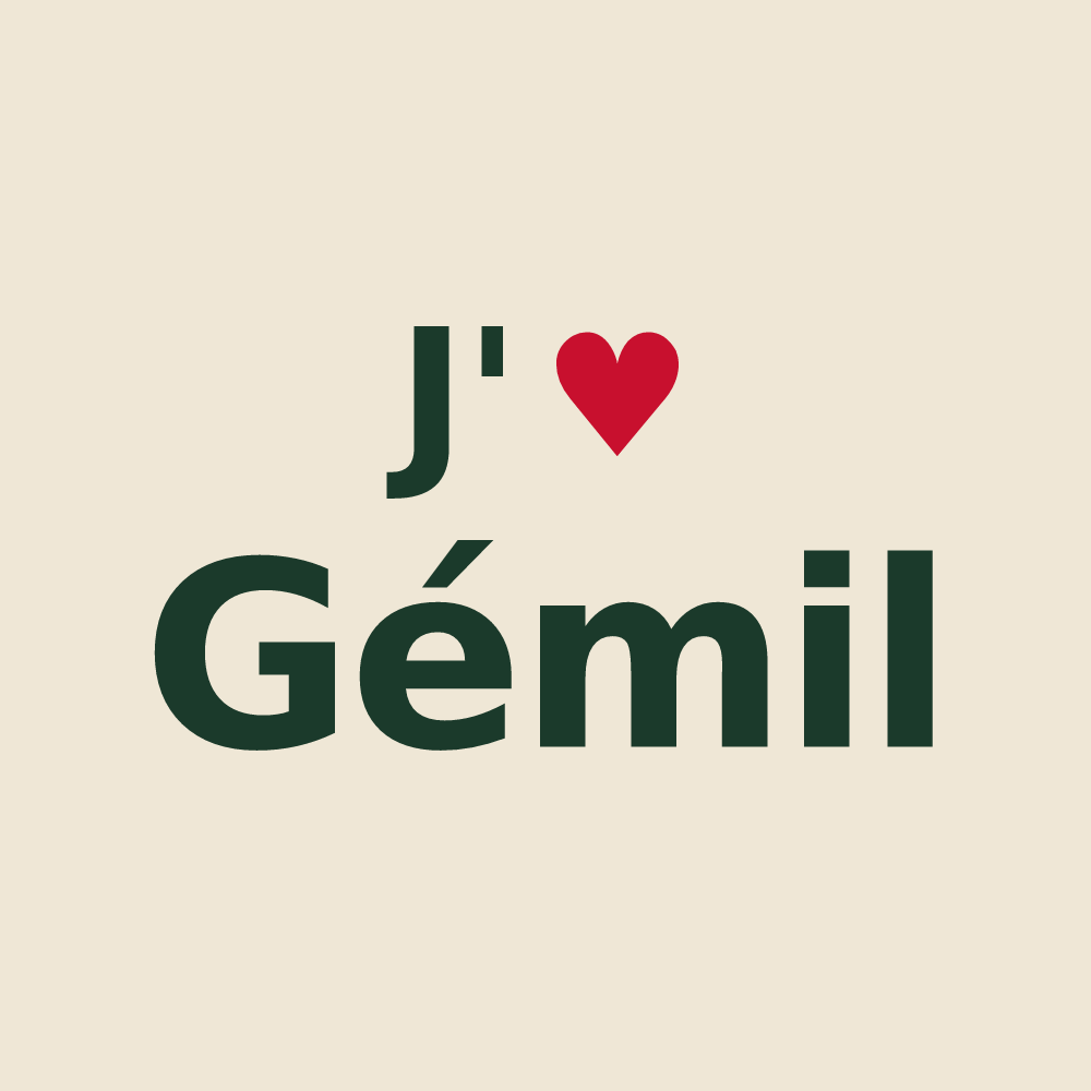 Tote bag personnalisé Gémil — design J'aime Gémil