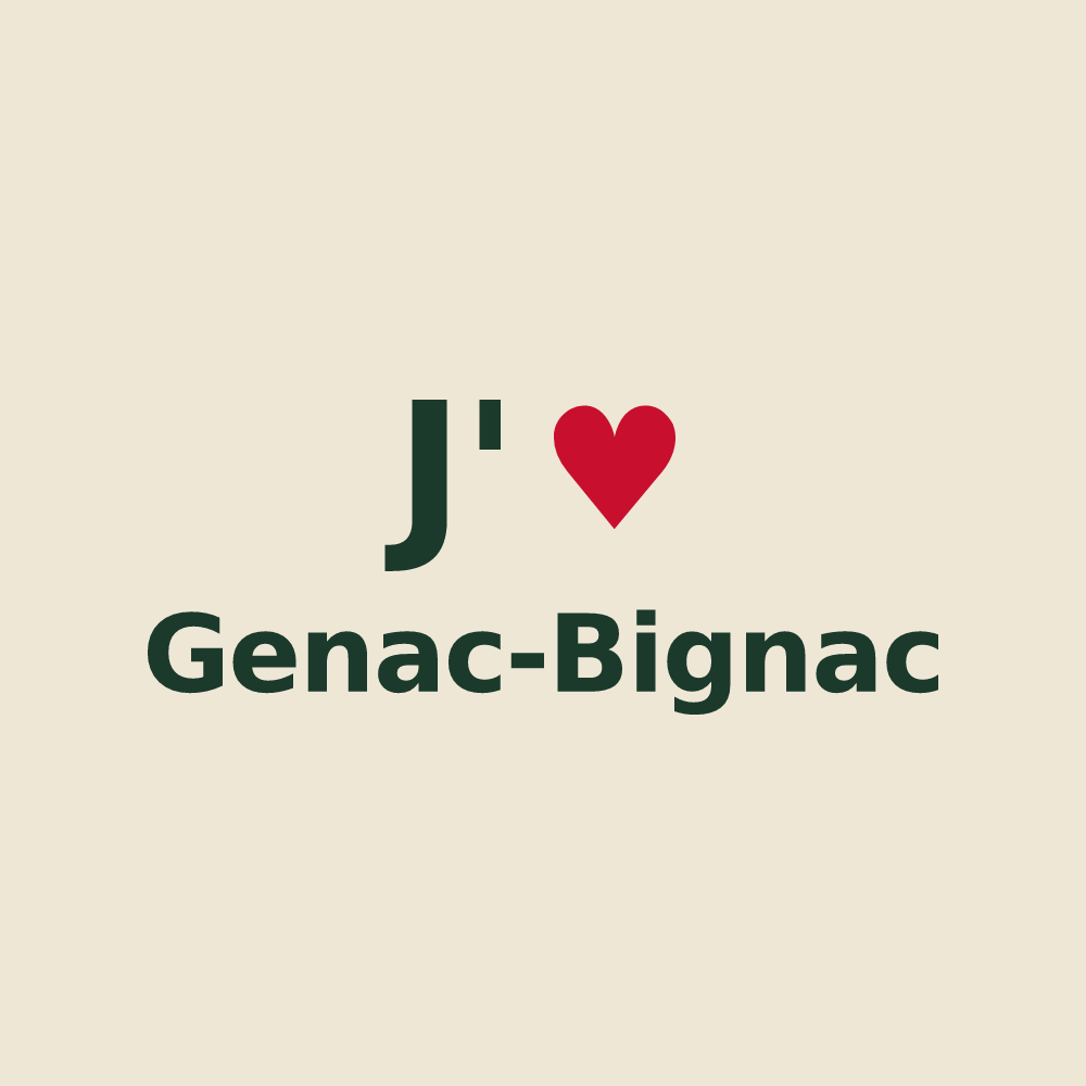 Tote bag personnalisé Genac-Bignac — design J'aime Genac-Bignac