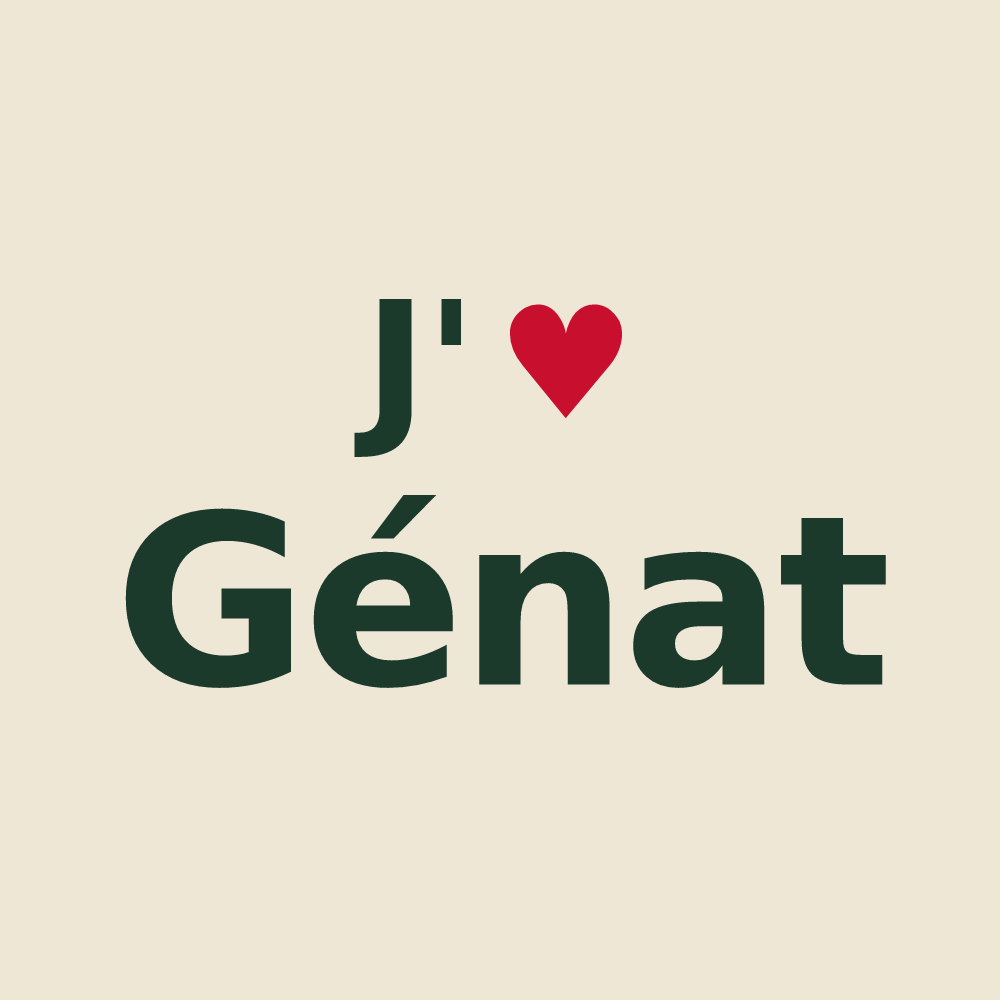 Tote bag personnalisé Génat — design J'aime Génat