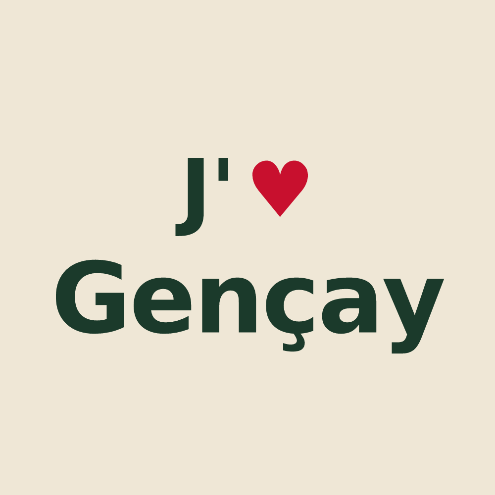 Tote bag personnalisé Gençay — design J'aime Gençay