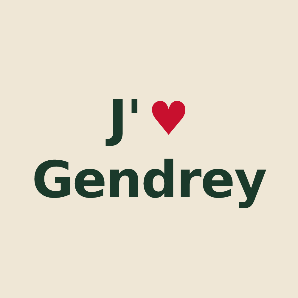 Tote bag personnalisé Gendrey — design « J'aime Gendrey » imprimé sur le tote bag