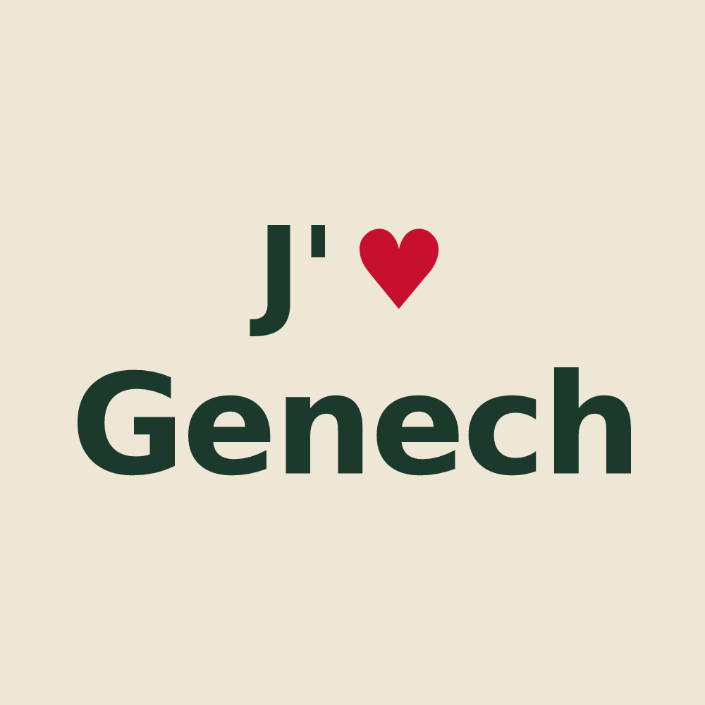 Tote bag personnalisé Genech — design J'aime Genech