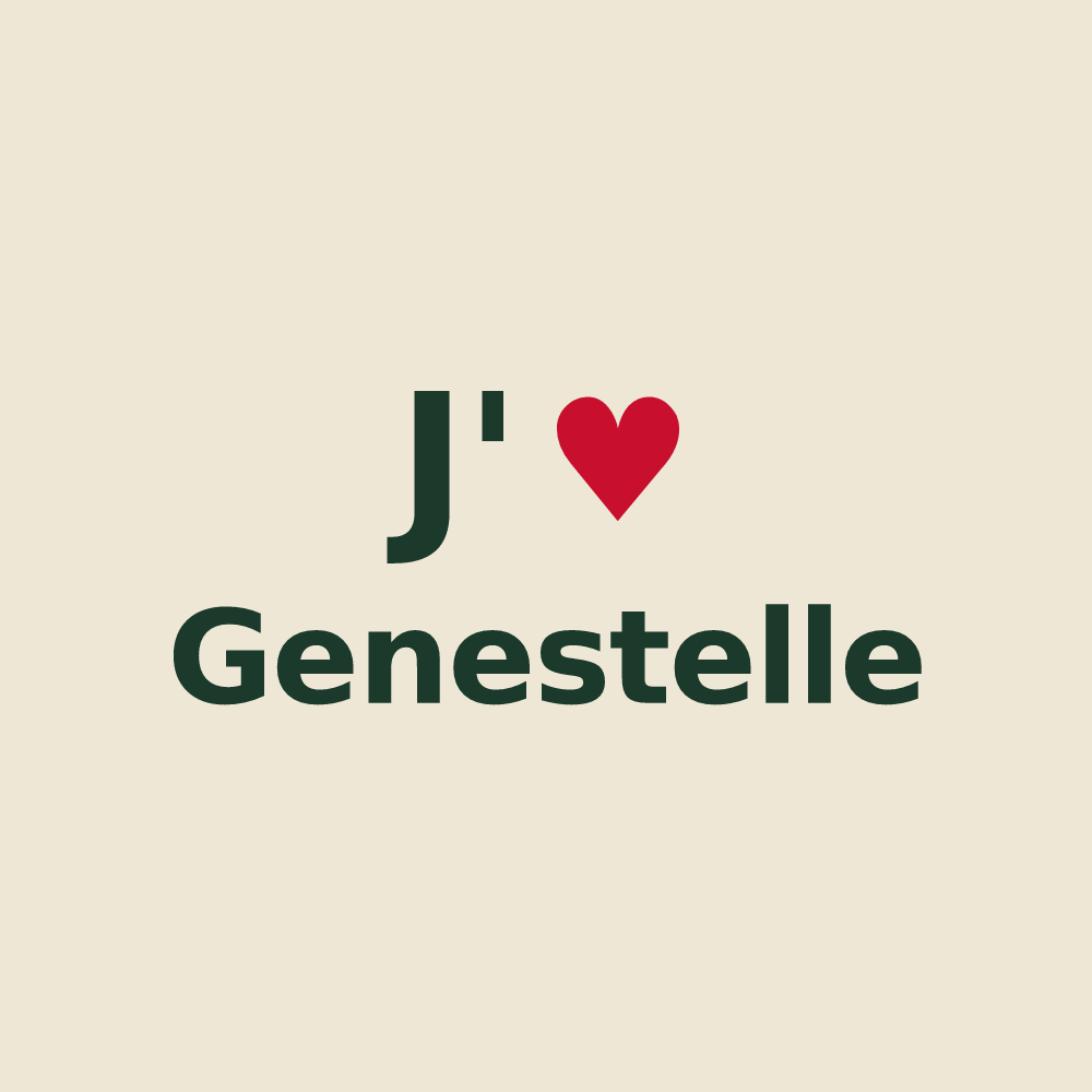 Tote bag personnalisé Genestelle — design J'aime Genestelle