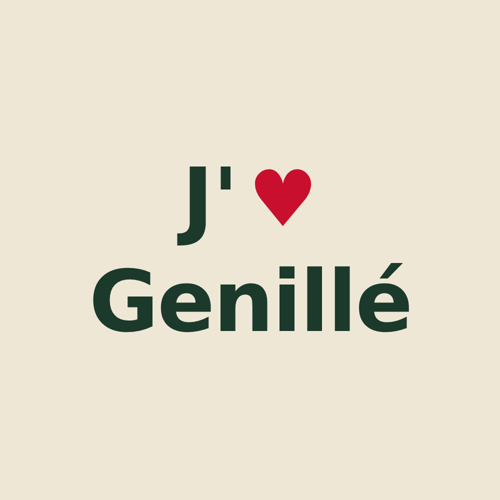 Tote bag personnalisé Genillé — design J'aime Genillé