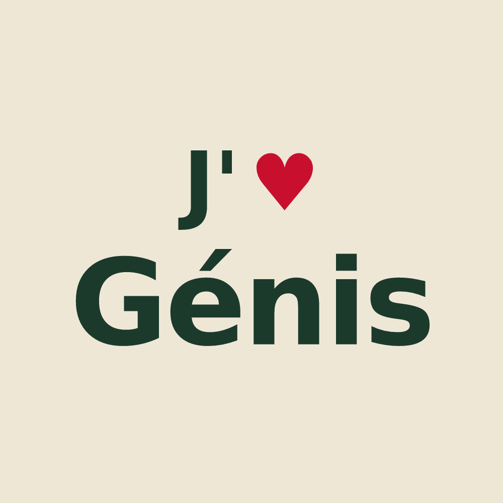 Tote bag personnalisé Génis — design J'aime Génis