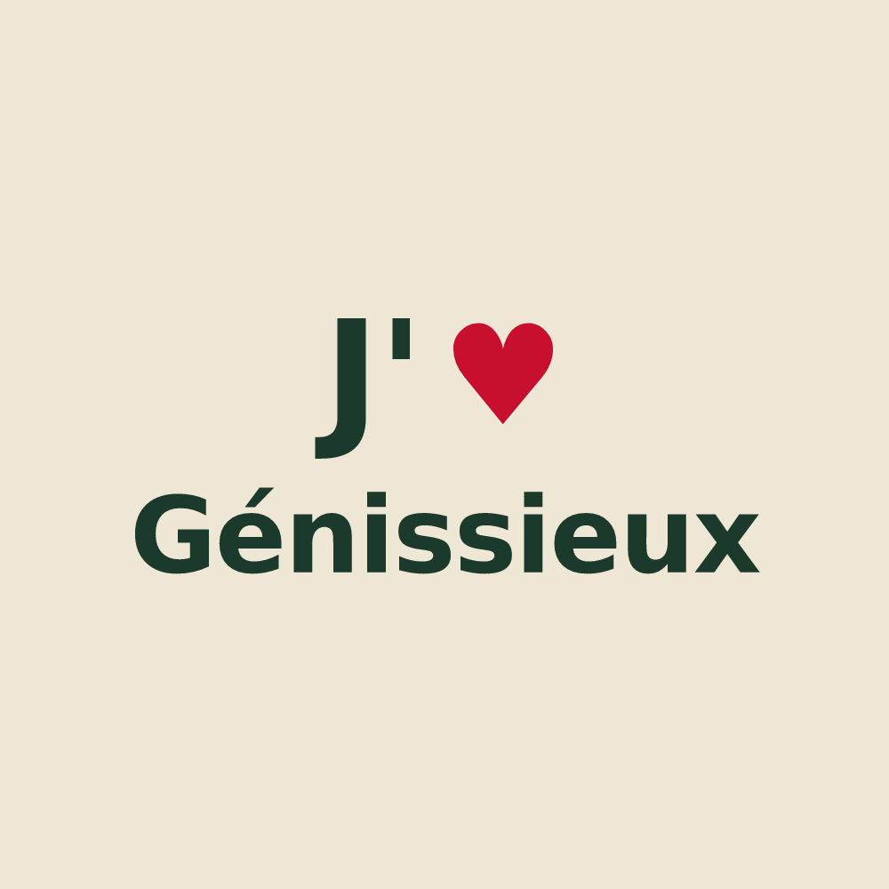 Tote bag personnalisé Génissieux — design J'aime Génissieux