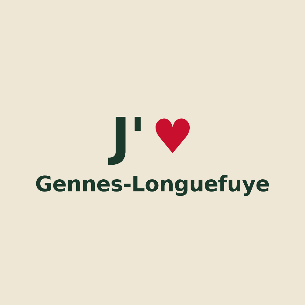 Tote bag personnalisé Gennes-Longuefuye — design J'aime Gennes-Longuefuye