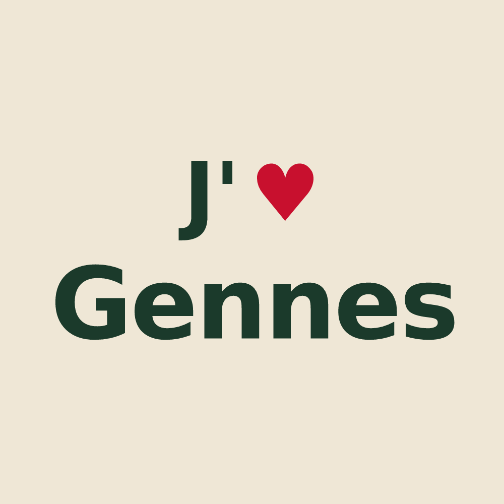 Tote bag personnalisé Gennes — design J'aime Gennes