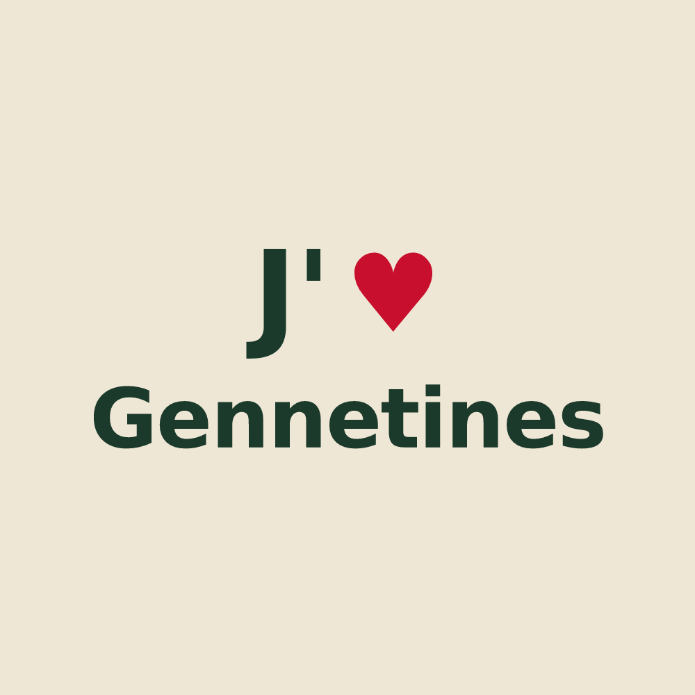 Tote bag personnalisé Gennetines — design J'aime Gennetines