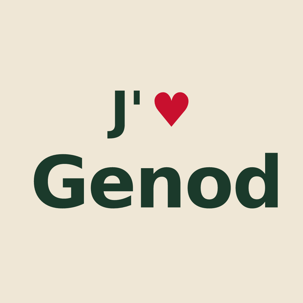 Tote bag personnalisé Genod — design J'aime Genod