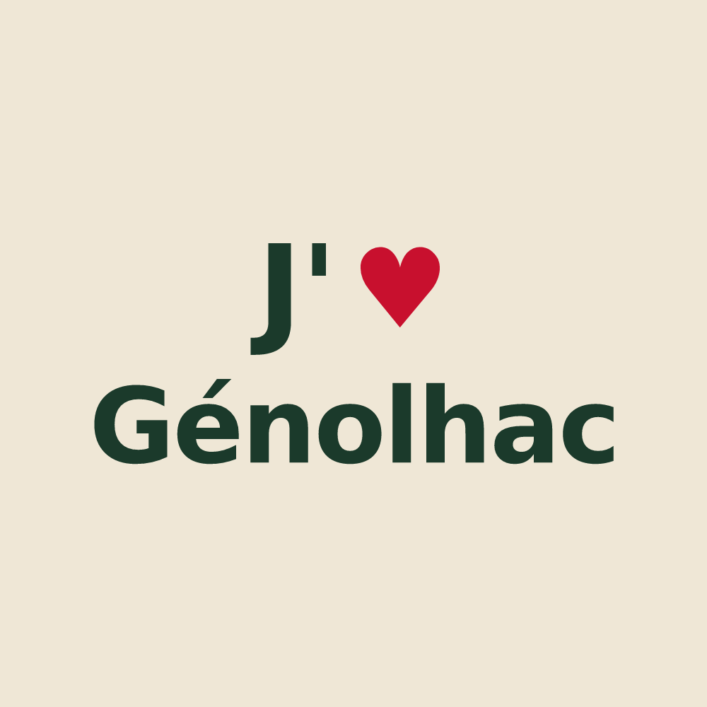 Tote bag personnalisé Génolhac — design J'aime Génolhac
