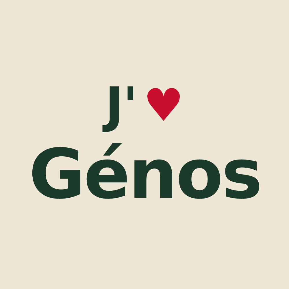Tote bag personnalisé Génos — design J'aime Génos