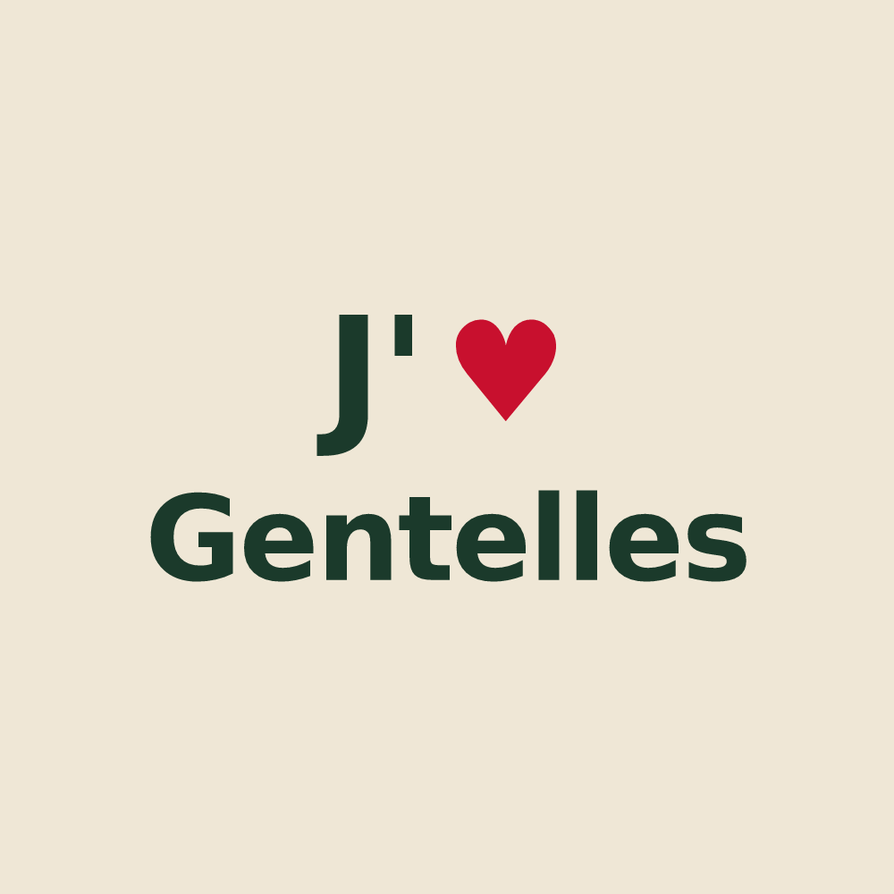 Tote bag personnalisé Gentelles — design « J'aime Gentelles » imprimé sur le tote bag