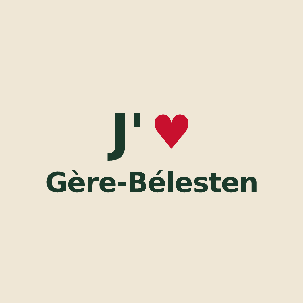 Tote bag personnalisé Gère-Bélesten — design « J'aime Gère-Bélesten » imprimé sur le tote bag