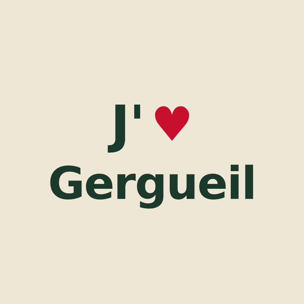 Tote bag personnalisé Gergueil — design J'aime Gergueil
