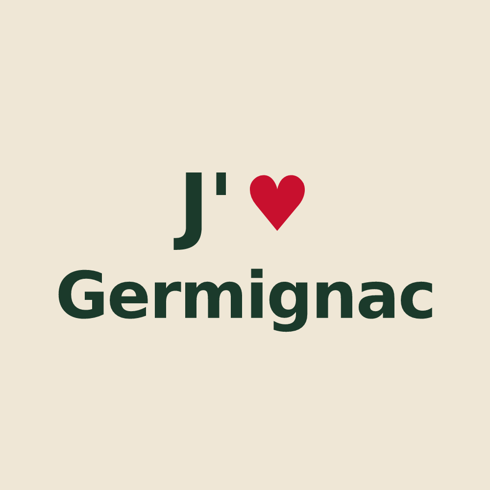 Tote bag personnalisé Germignac — design J'aime Germignac