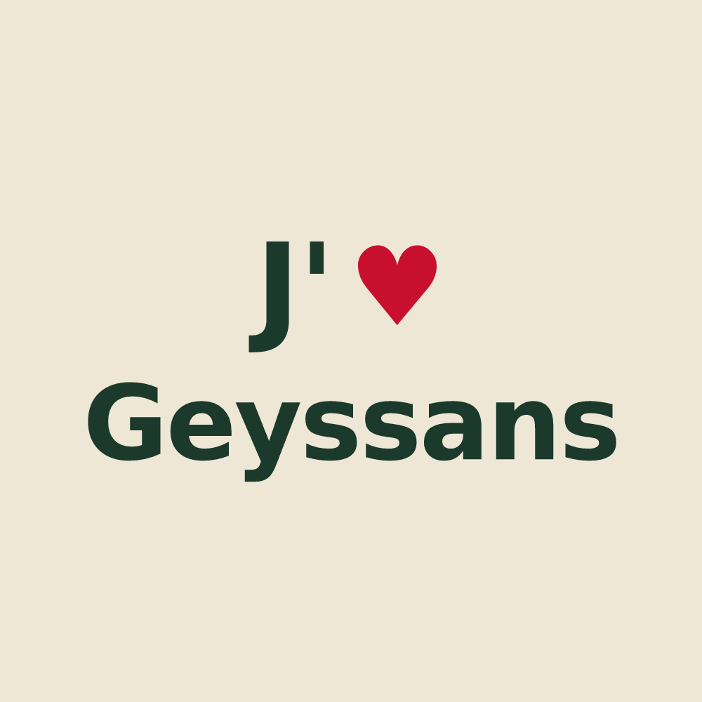 Tote bag personnalisé Geyssans — design J'aime Geyssans