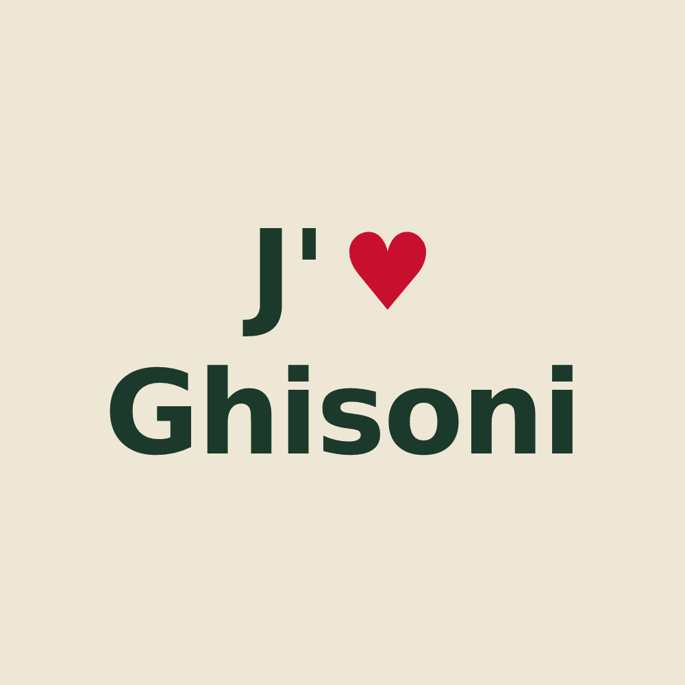 Tote bag personnalisé Ghisoni — design J'aime Ghisoni