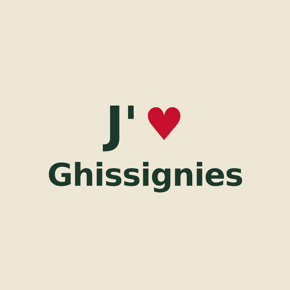 Tote bag personnalisé Ghissignies — design J'aime Ghissignies
