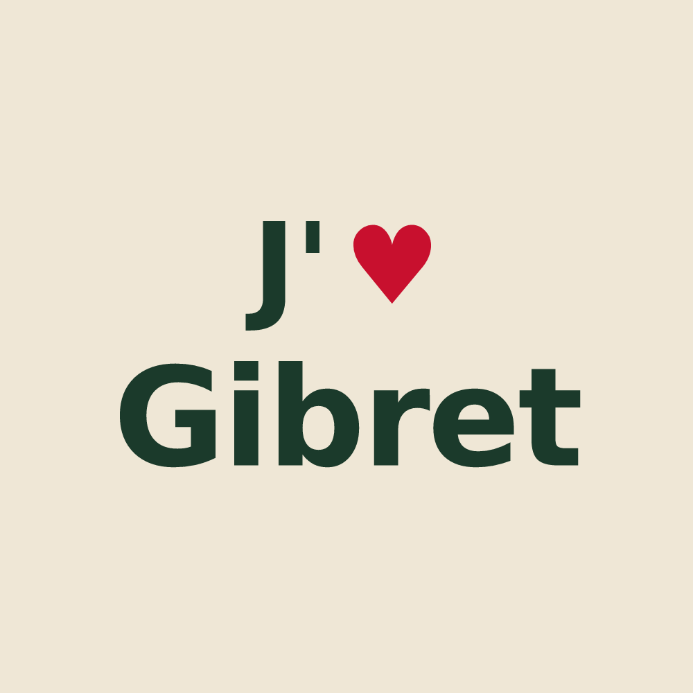 Tote bag personnalisé Gibret — design J'aime Gibret