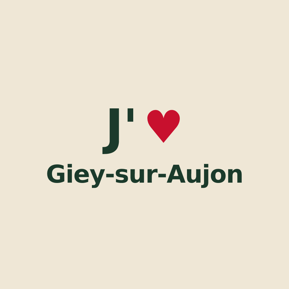 Tote bag personnalisé Giey-sur-Aujon — design J'aime Giey-sur-Aujon