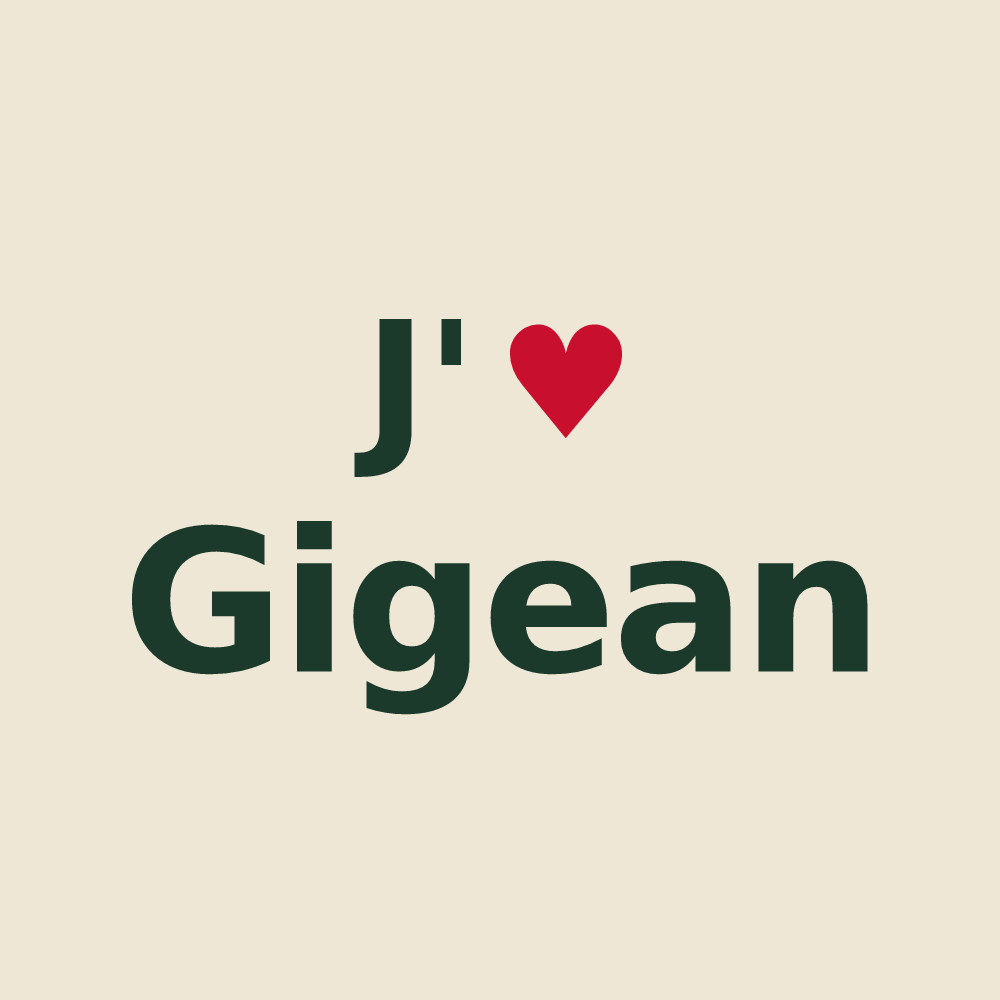 Tote bag personnalisé Gigean — design J'aime Gigean