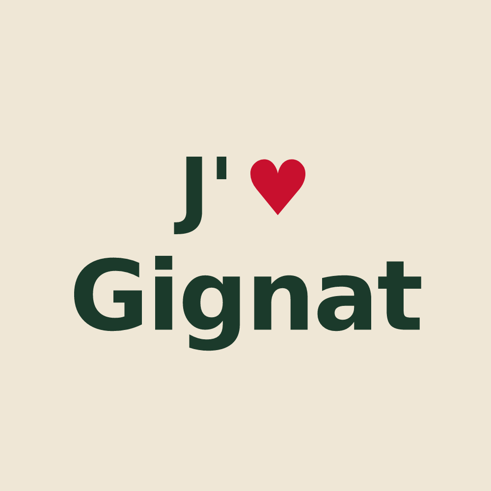 Tote bag personnalisé Gignat — design J'aime Gignat