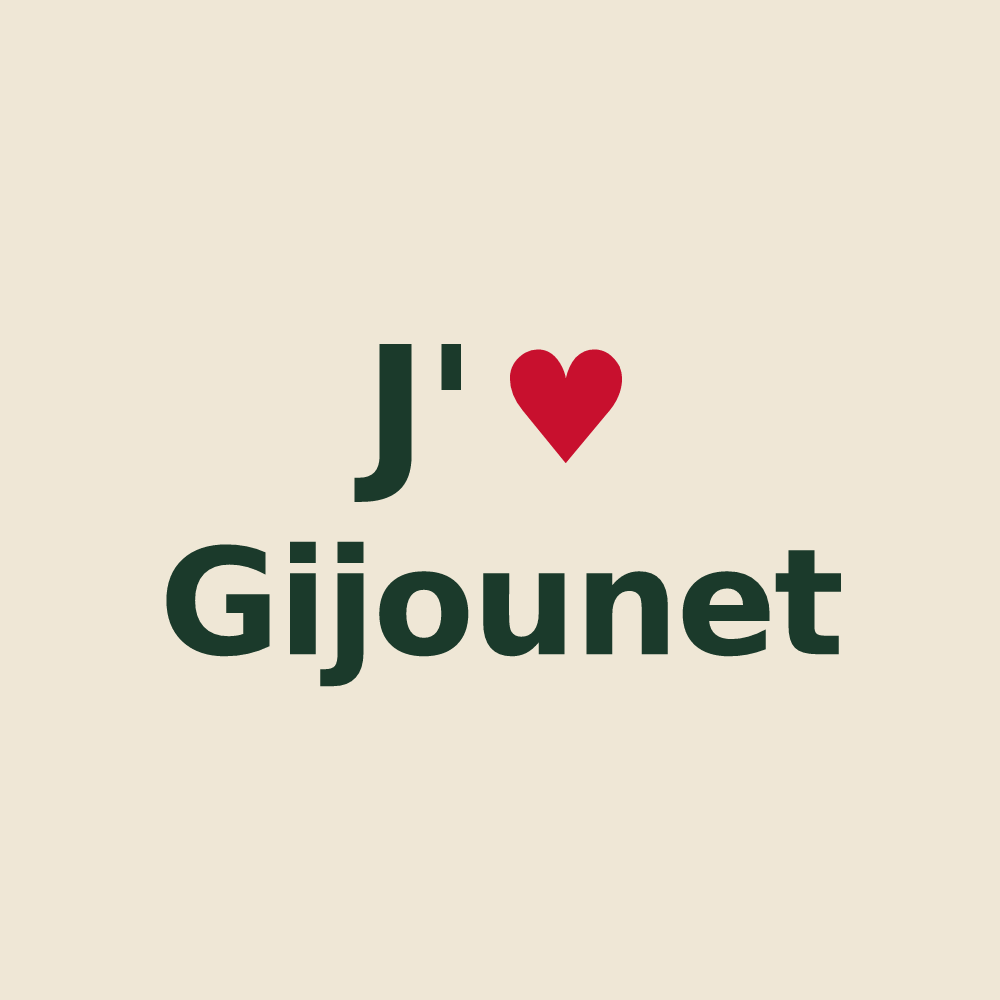 Tote bag personnalisé Gijounet — design J'aime Gijounet