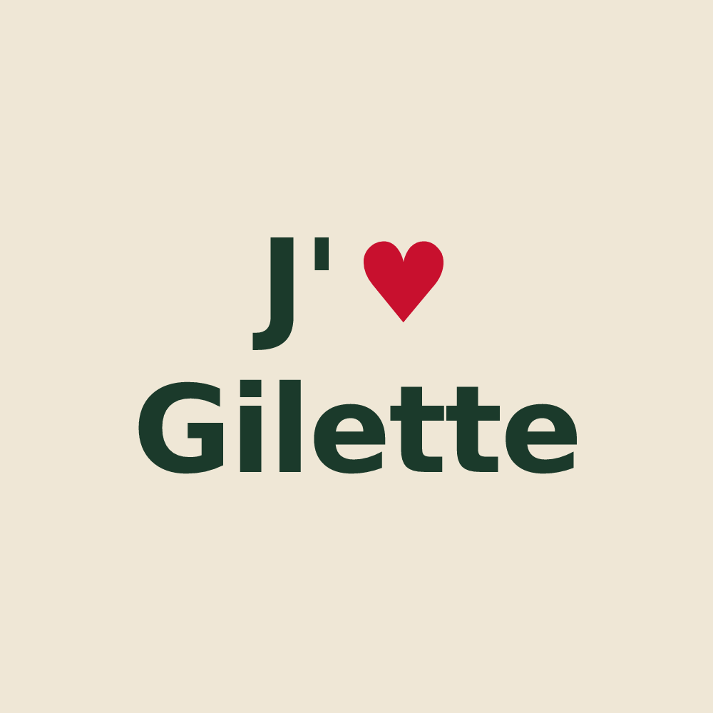 Tote bag personnalisé Gilette — design J'aime Gilette