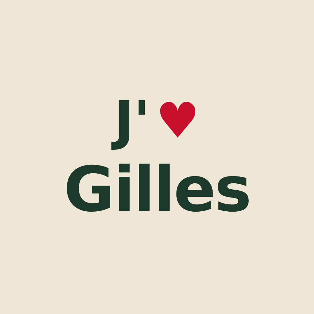 Tote bag personnalisé Gilles — design J'aime Gilles