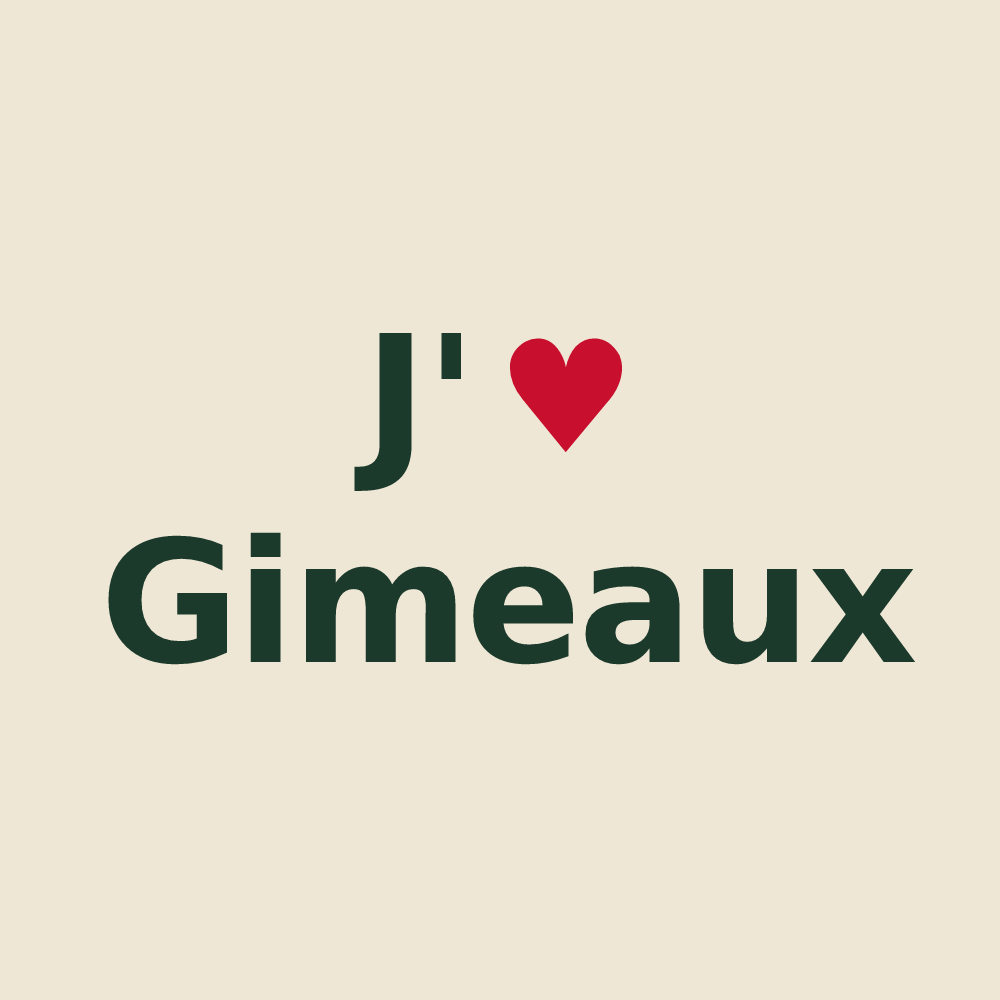 Tote bag personnalisé Gimeaux — design J'aime Gimeaux