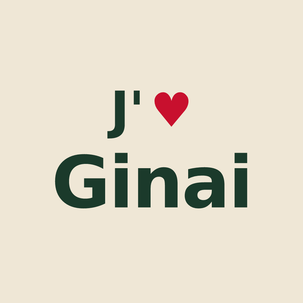 Tote bag personnalisé Ginai — design J'aime Ginai