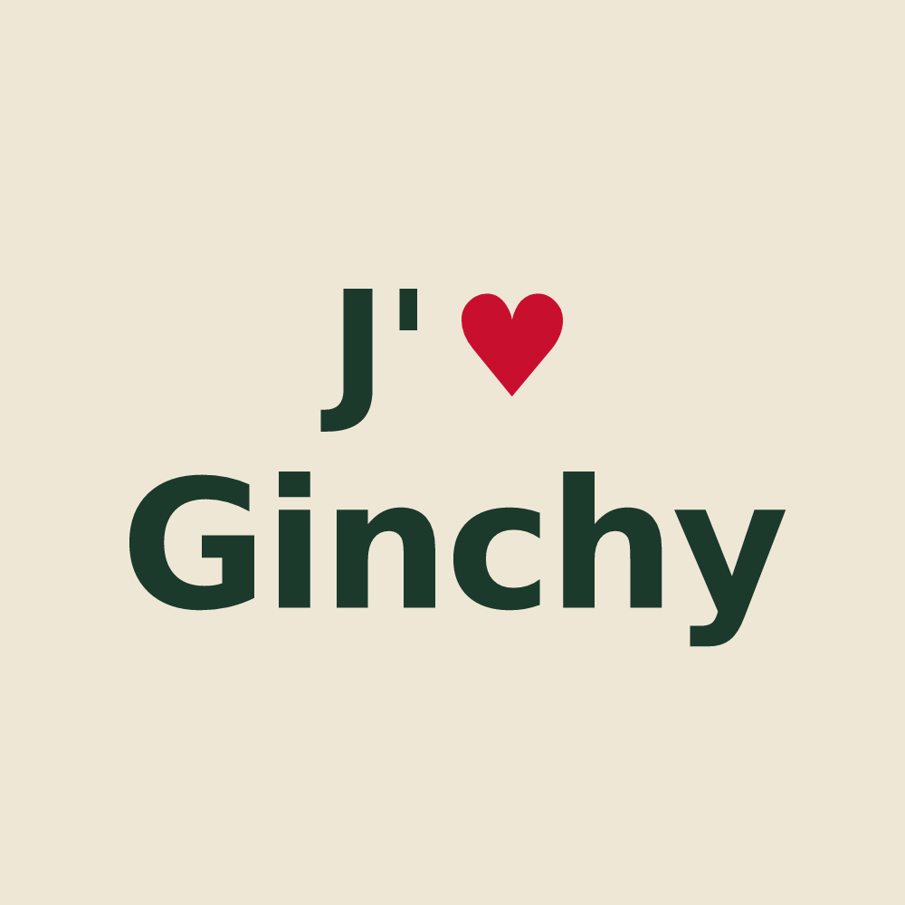 Tote bag personnalisé Ginchy — design J'aime Ginchy