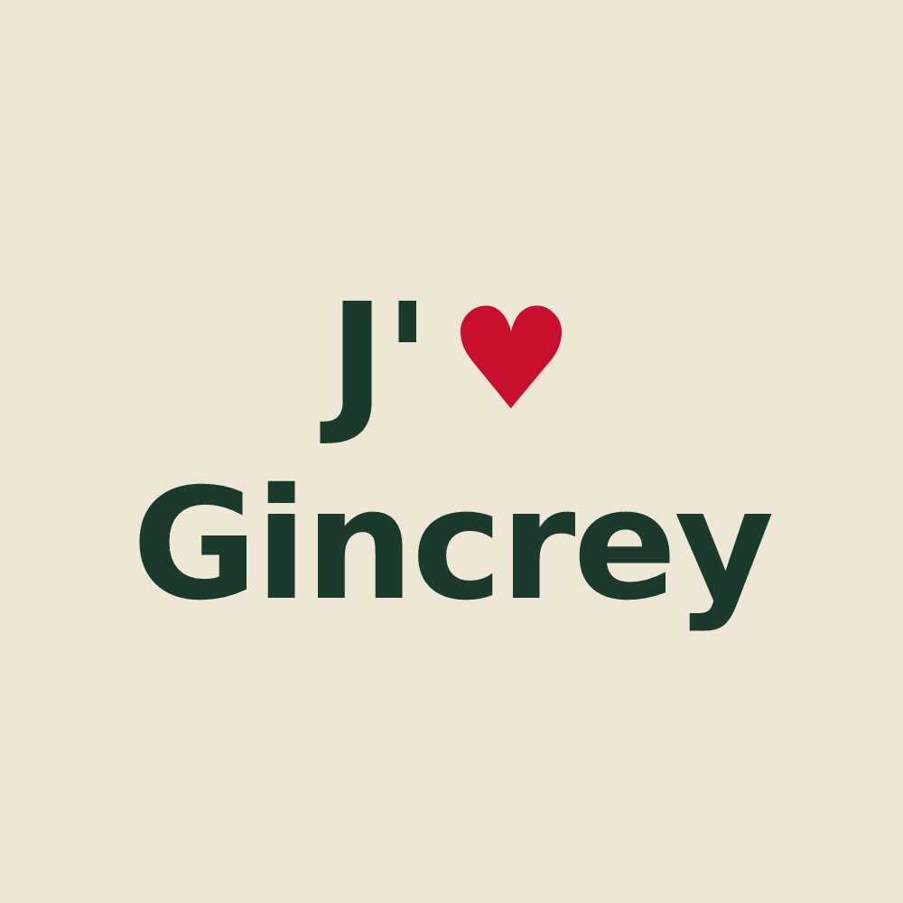 Tote bag personnalisé Gincrey — design J'aime Gincrey