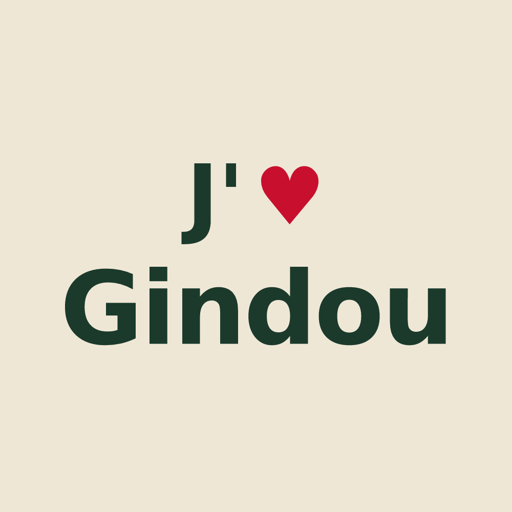 Tote bag personnalisé Gindou — design J'aime Gindou