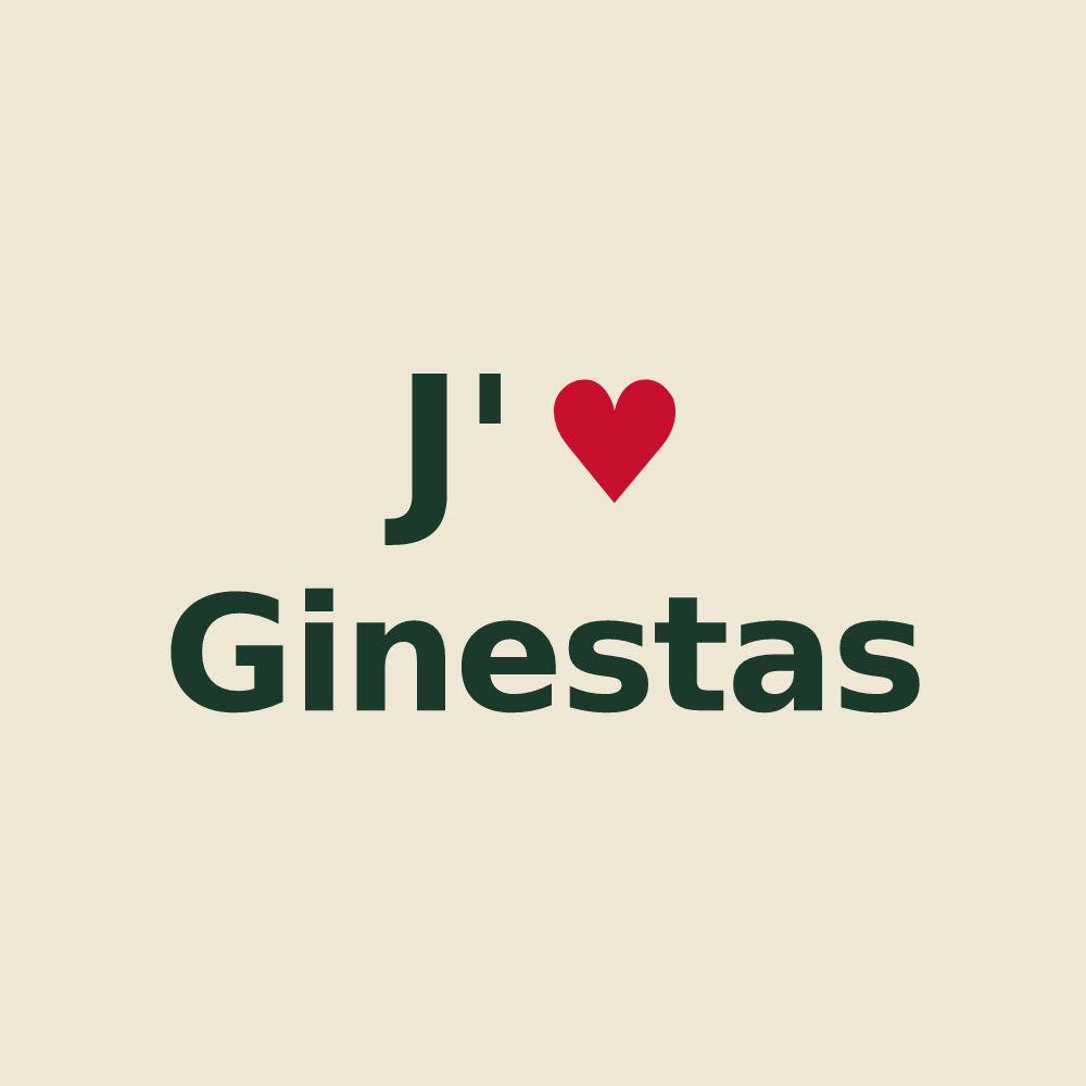 Tote bag personnalisé Ginestas — design J'aime Ginestas