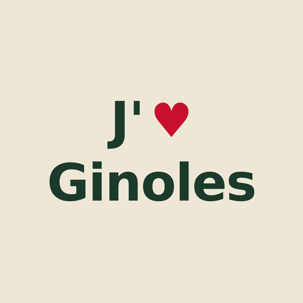 Tote bag personnalisé Ginoles — design J'aime Ginoles