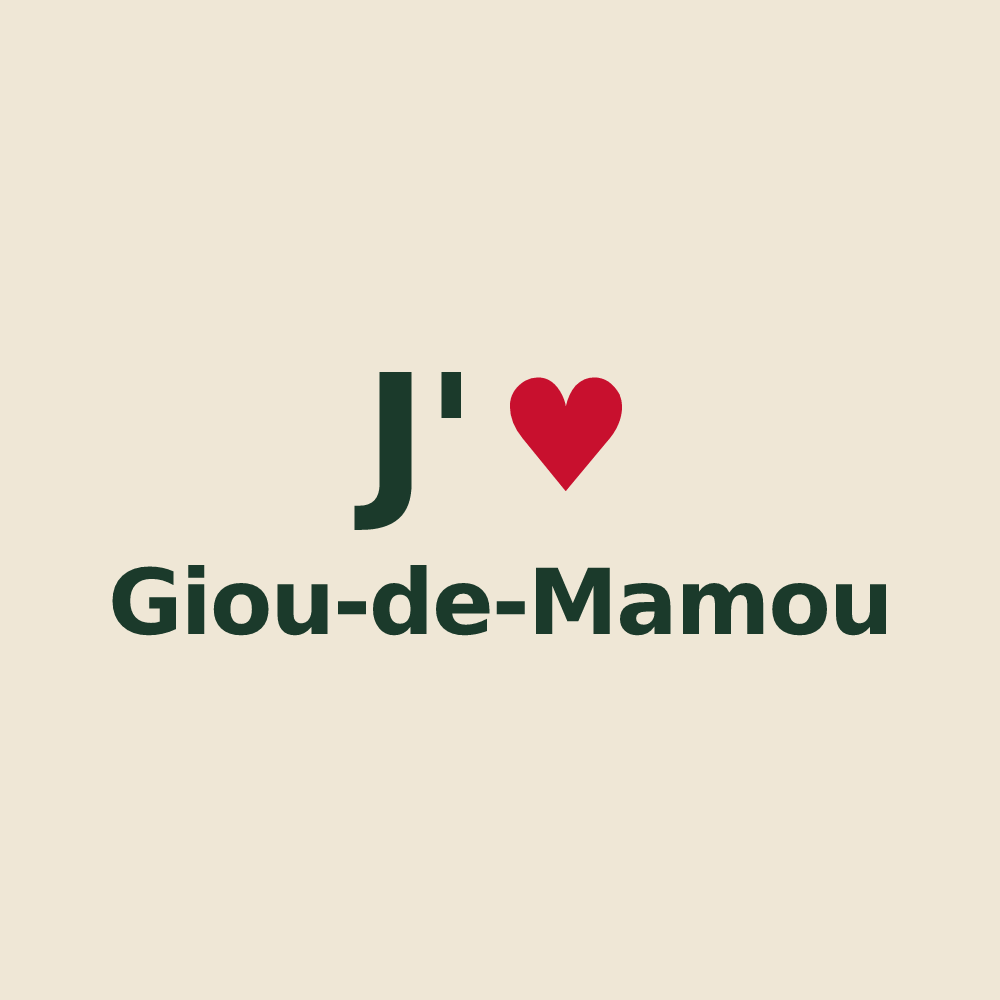 Tote bag personnalisé Giou-de-Mamou — design J'aime Giou-de-Mamou
