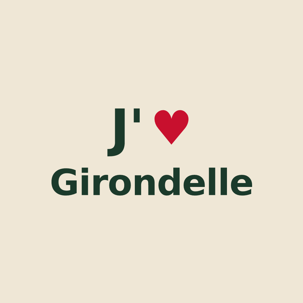Tote bag personnalisé Girondelle — design J'aime Girondelle