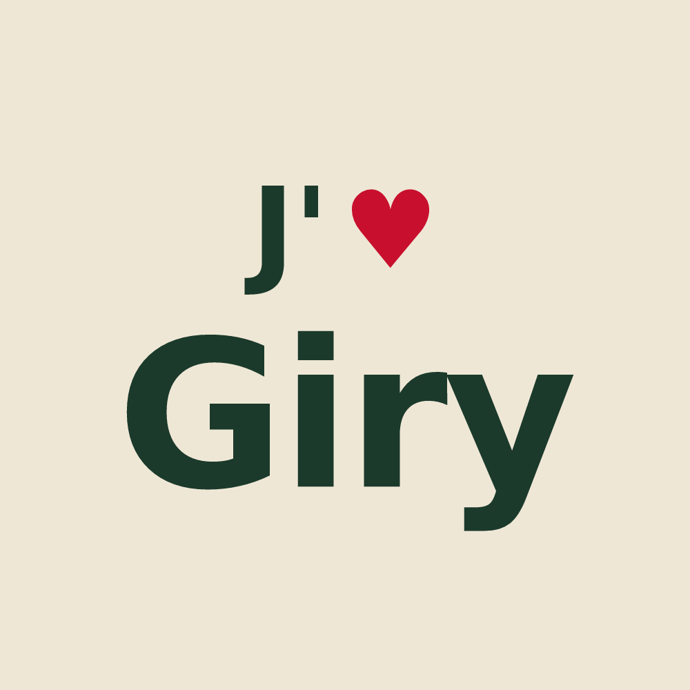 Tote bag personnalisé Giry — design « J'aime Giry » imprimé sur le tote bag