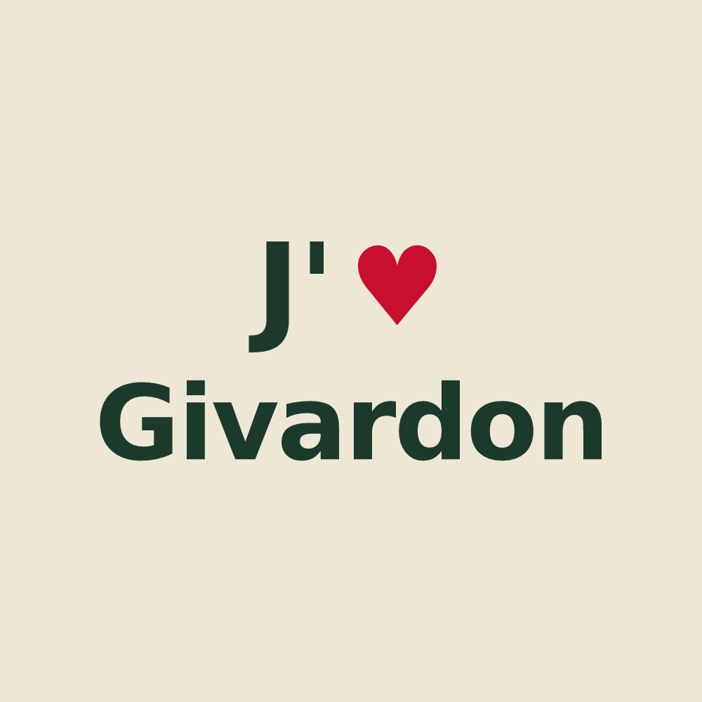 Tote bag personnalisé Givardon — design J'aime Givardon
