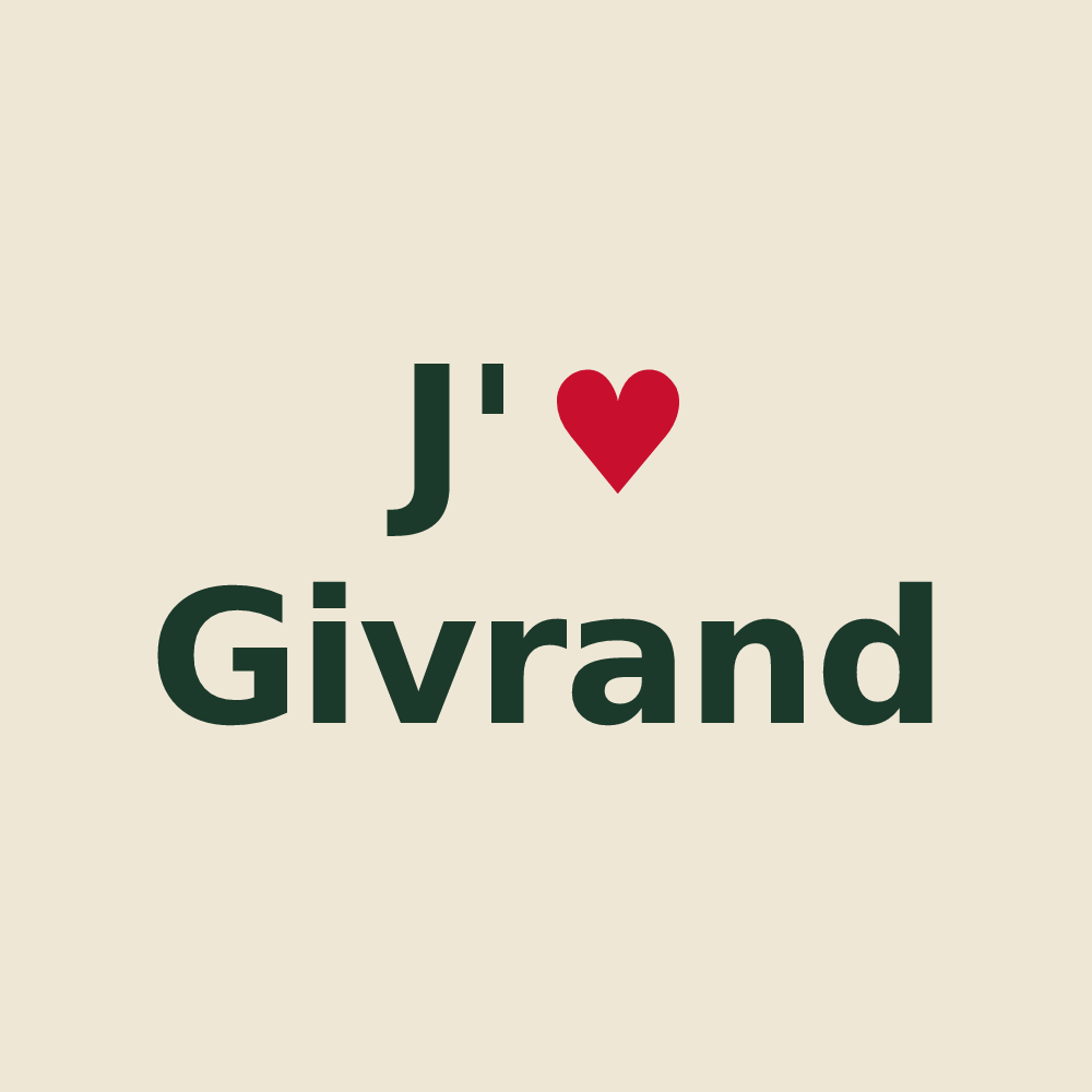 Tote bag personnalisé Givrand — design « J'aime Givrand » imprimé sur le tote bag