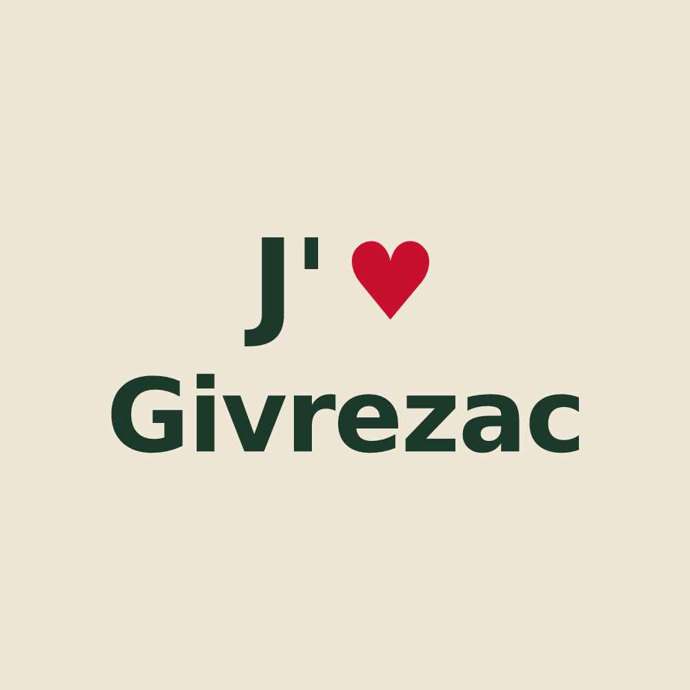 Tote bag personnalisé Givrezac — design J'aime Givrezac