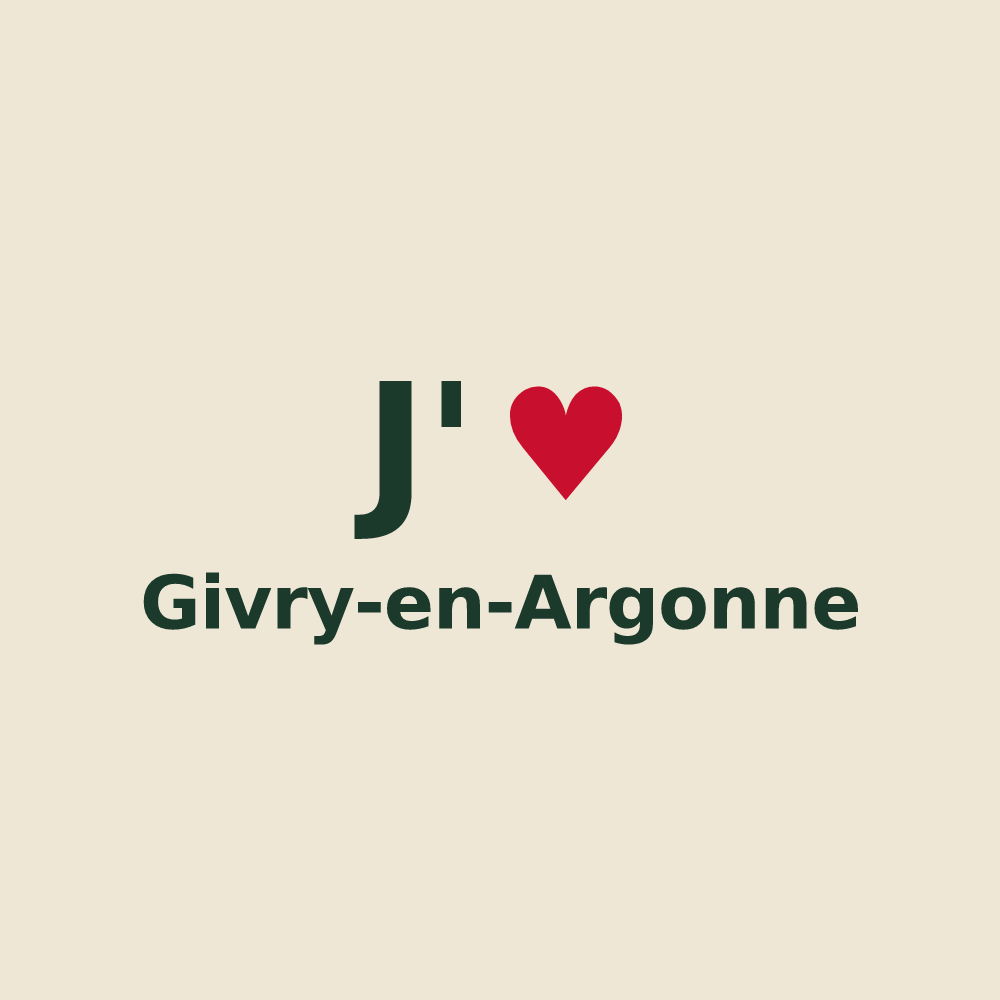 Tote bag personnalisé Givry-en-Argonne — design J'aime Givry-en-Argonne