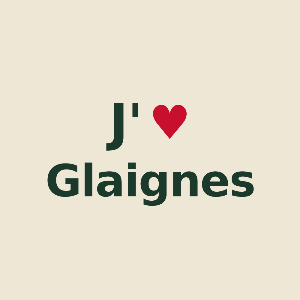 Tote bag personnalisé Glaignes — design « J'aime Glaignes » imprimé sur le tote bag