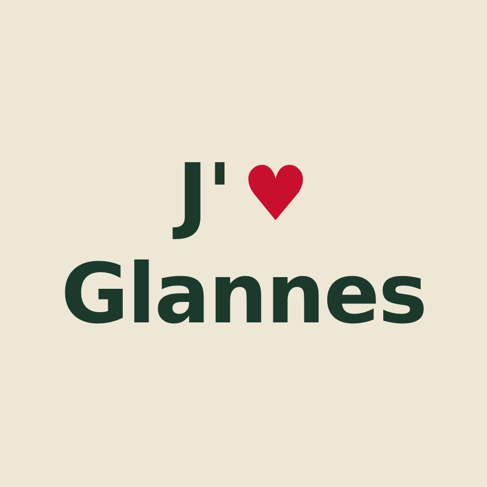Tote bag personnalisé Glannes — design J'aime Glannes