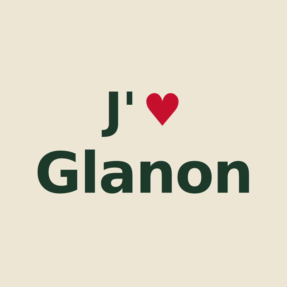 Tote bag personnalisé Glanon — design J'aime Glanon