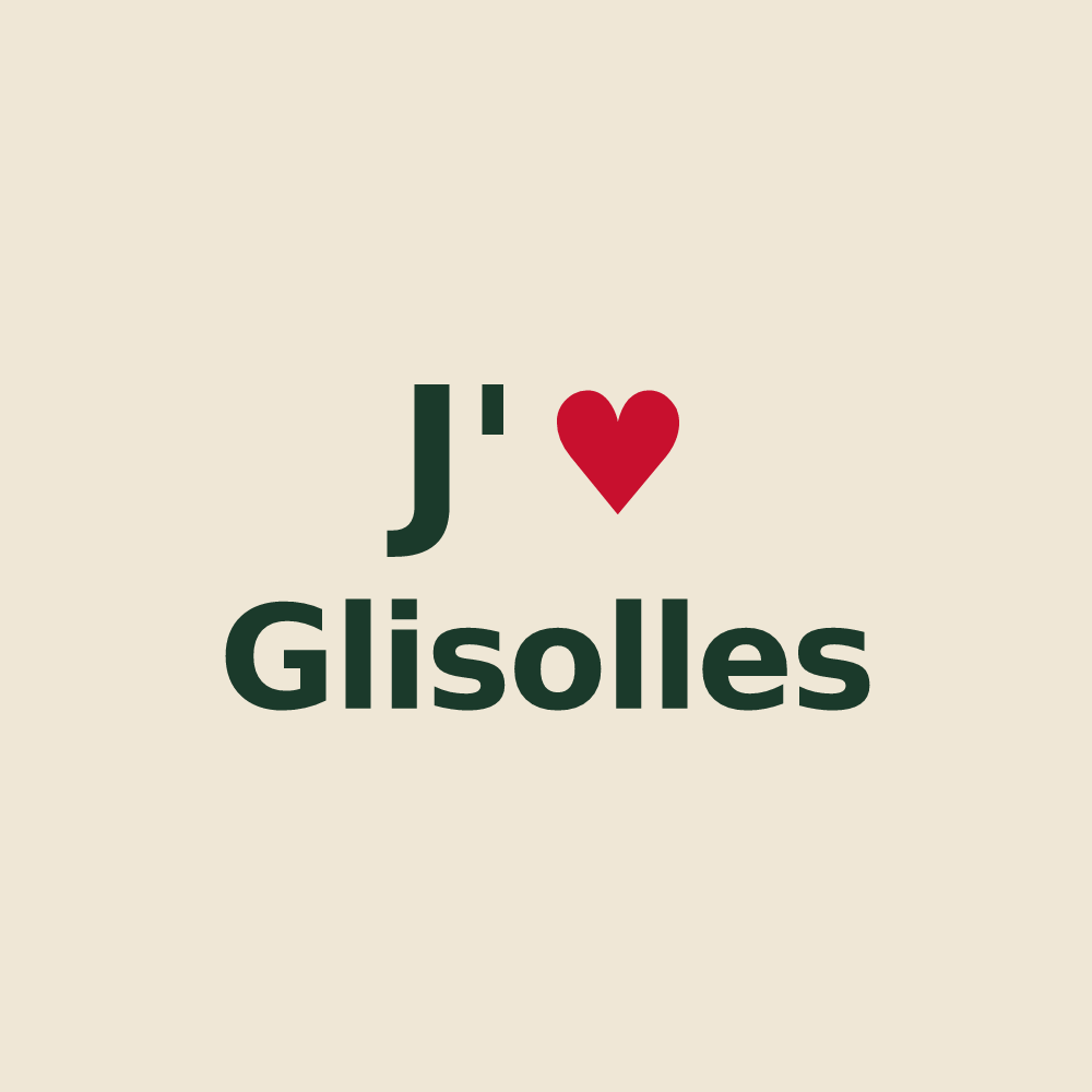 Tote bag personnalisé Glisolles — design « J'aime Glisolles » imprimé sur le tote bag