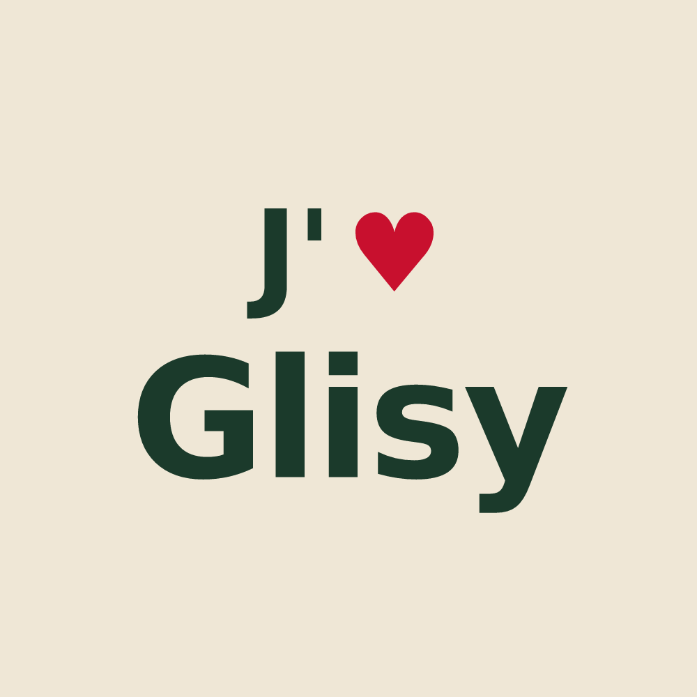 Tote bag personnalisé Glisy — design J'aime Glisy